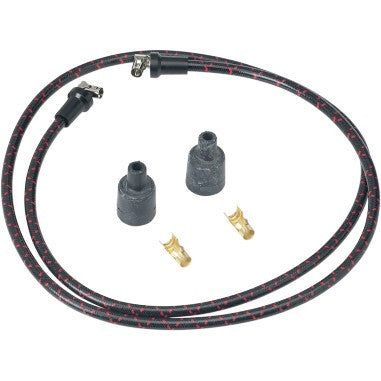 Lowbrow Customs Black & Red Cloth Plug Wire