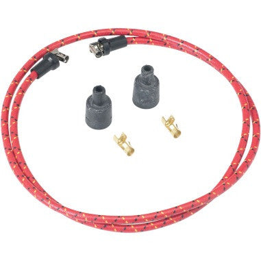Lowbrow Customs Red & Black Cloth Plug Wire