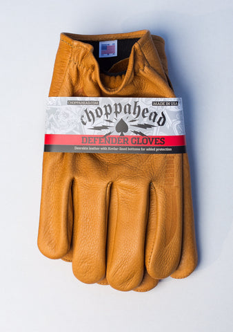 Choppahead Kevlar-Lined "Defender" Gloves (Men's) - Tan