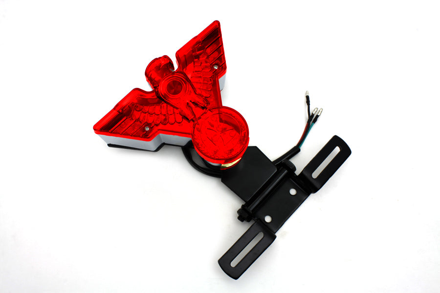 Clear LED License Plate Mount With Tail Light – For Chopper, Cruiser, ATV, Banshee